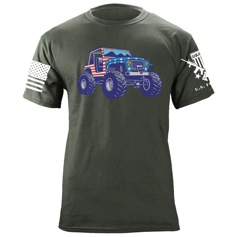 USA FLAG Jeep T-Shirt Shirts 87051-S-MG