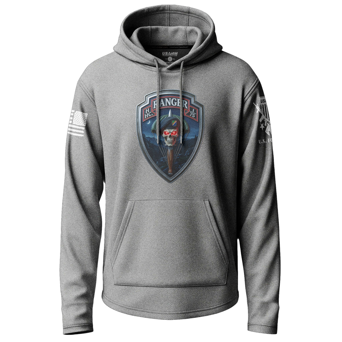 Airborne Ranger Skull Graphic Lightweight Hoodie