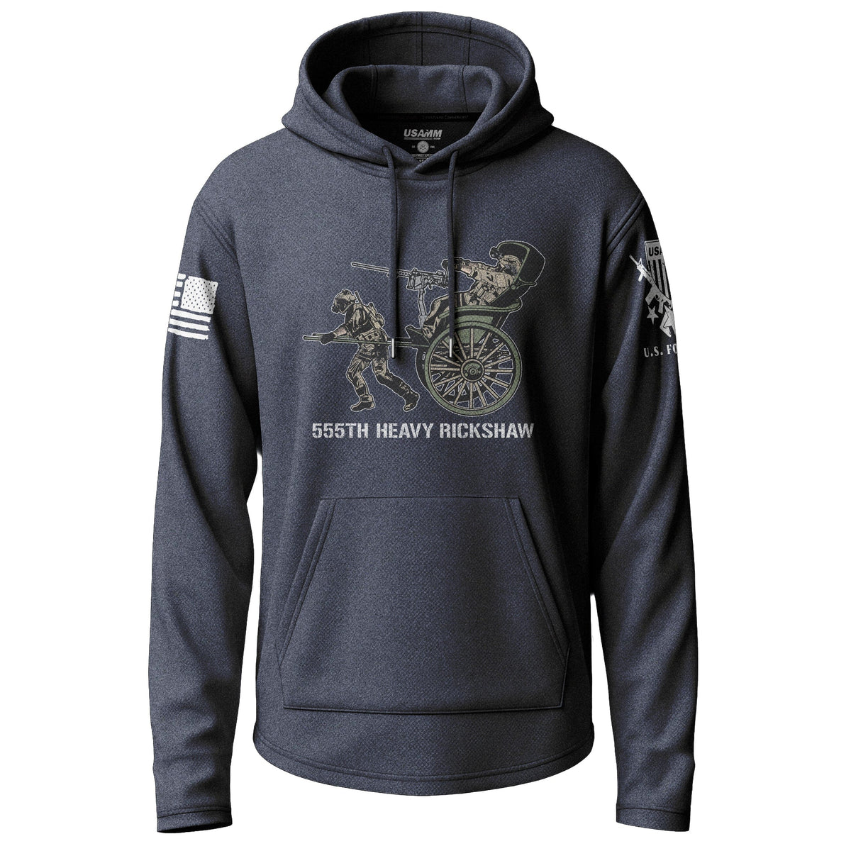 555th Heavy Rickshaw Stencil Lightweight Hoodie Lightweight Hoodie 90013-S-NAVY-THIN