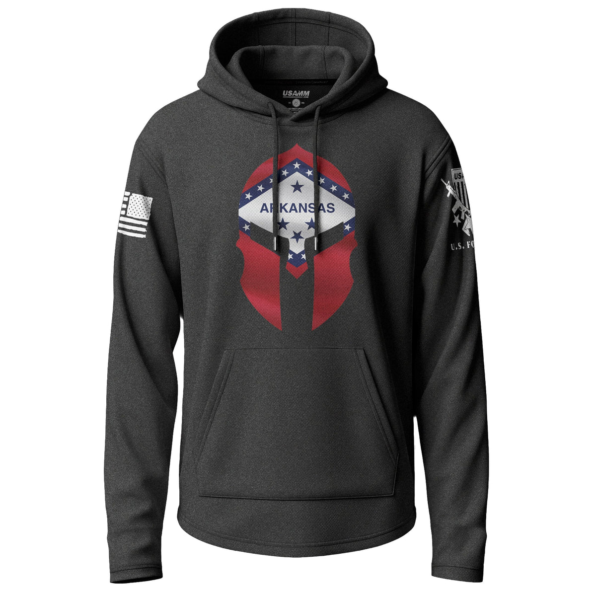 Arkansas Spartan Flag Graphic Lightweight Hoodie Lightweight Hoodie 90040-S-BK-THIN