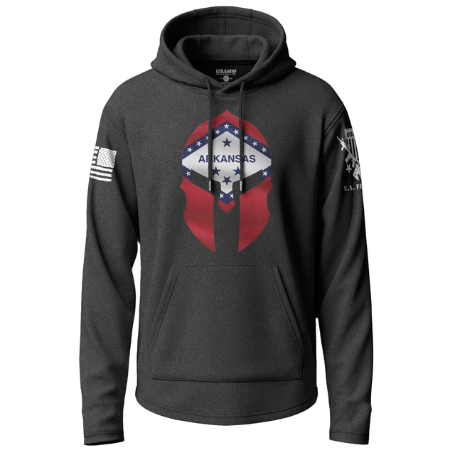 Arkansas Spartan Flag Graphic Lightweight Hoodie Lightweight Hoodie 90040-S-BK-THIN