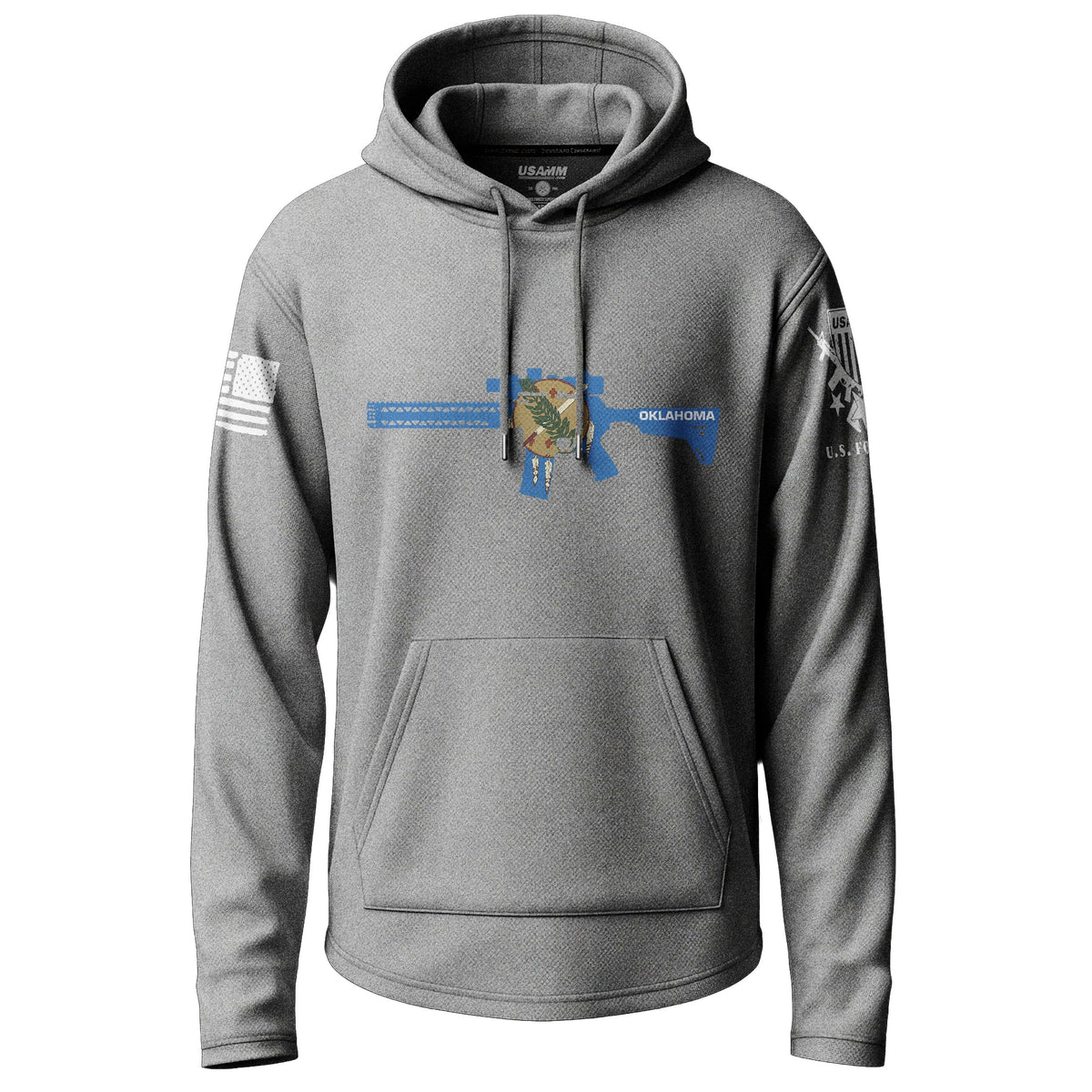 Oklahoma Flag Rifle Graphic Lightweight Hoodie Lightweight Hoodie 90036-S-HG-THIN