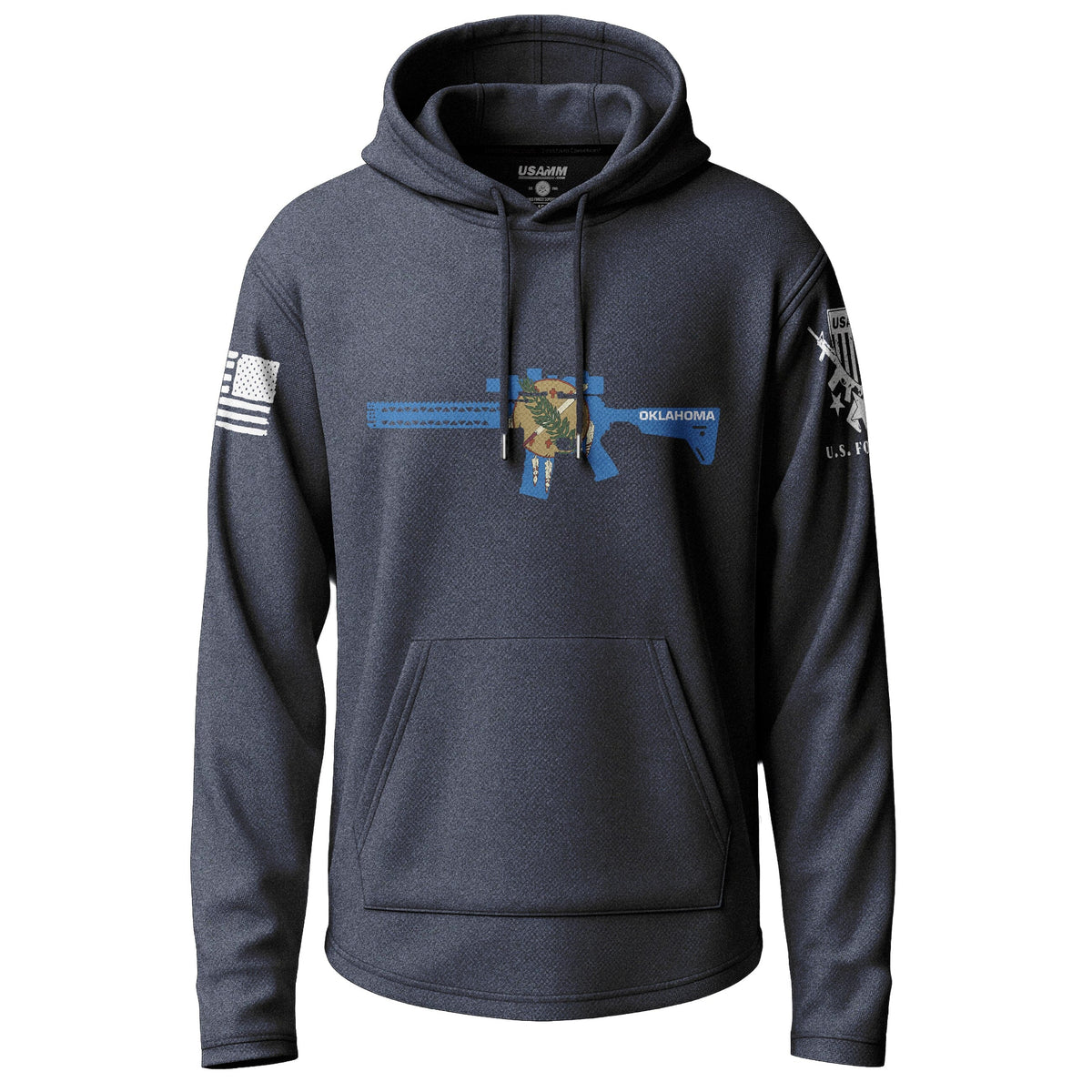 Oklahoma Flag Rifle Graphic Lightweight Hoodie Lightweight Hoodie 90036-S-NAVY-THIN