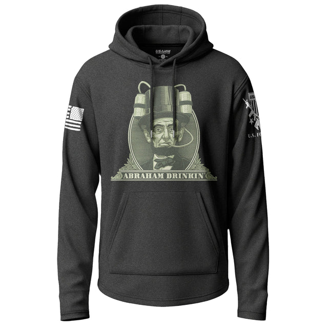 Abraham Drinkin Funny Lightweight Hoodie Lightweight Hoodie 90049-S-BK-THIN