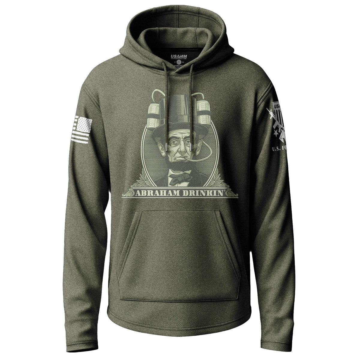 Abraham Drinkin Funny Lightweight Hoodie Lightweight Hoodie 90049-S-MG-THIN