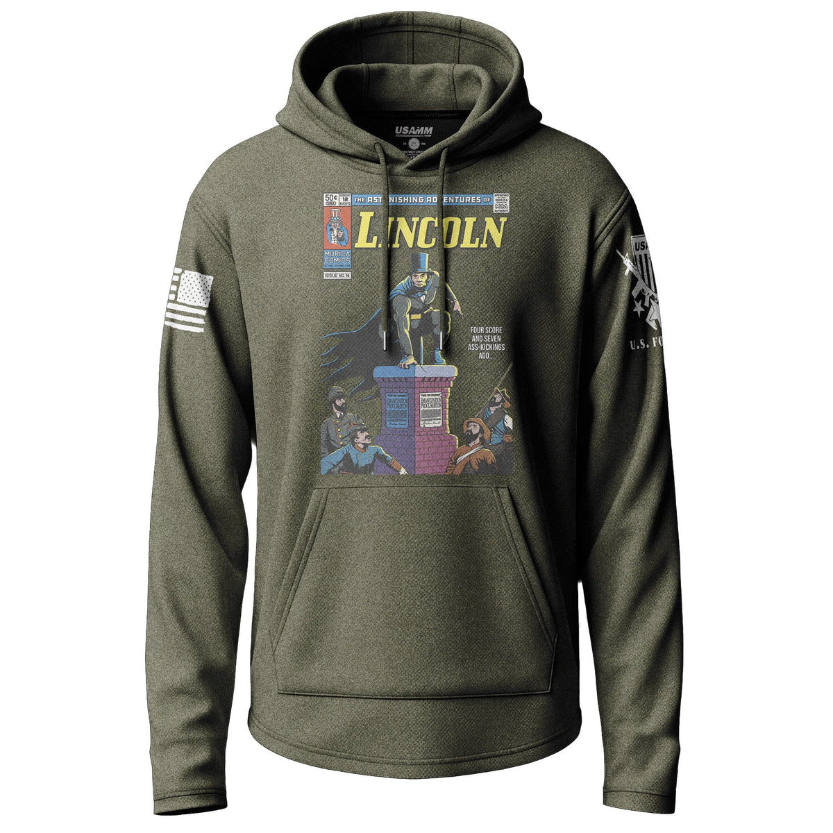 Abraham Lincoln Comic Cover Graphic Lightweight Hoodie Lightweight Hoodie 90050-S-MG-THIN