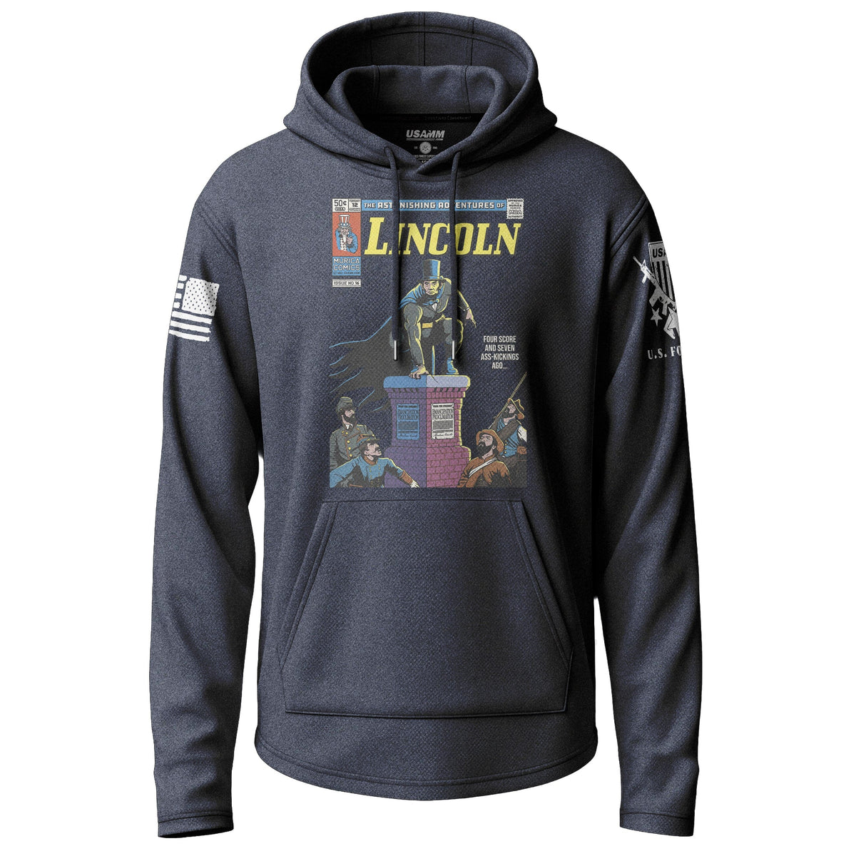 Abraham Lincoln Comic Cover Graphic Lightweight Hoodie Lightweight Hoodie 90050-S-NAVY-THIN