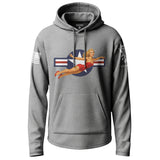 WWII Pin-Up Air Corps Graphic Lightweight Hoodie Lightweight Hoodie 90022-S-HG-THIN