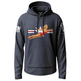 WWII Pin-Up Air Corps Graphic Lightweight Hoodie Lightweight Hoodie 90022-S-NAVY-THIN