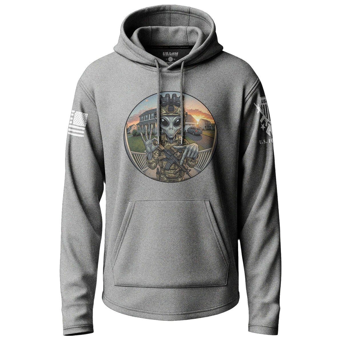 Tactical Alien Operator Graphic Lightweight Hoodie Lightweight Hoodie 90028-S-HG-THIN