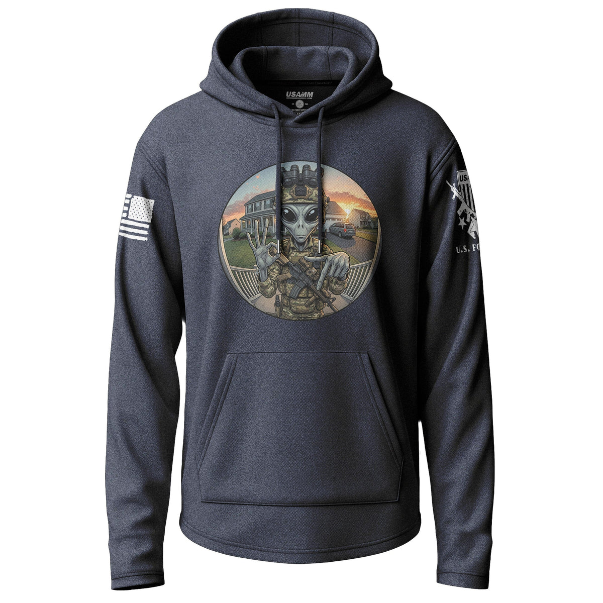 Tactical Alien Operator Graphic Lightweight Hoodie Lightweight Hoodie 90028-S-NAVY-THIN