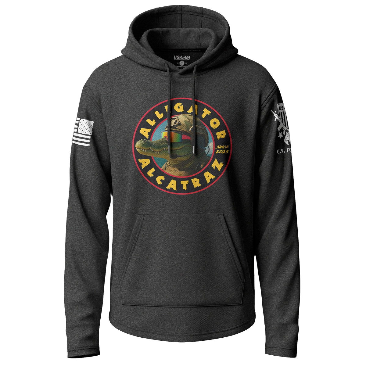 Alligator Alcatraz Graphic Lightweight Hoodie Lightweight Hoodie 90029-S-BK-THIN