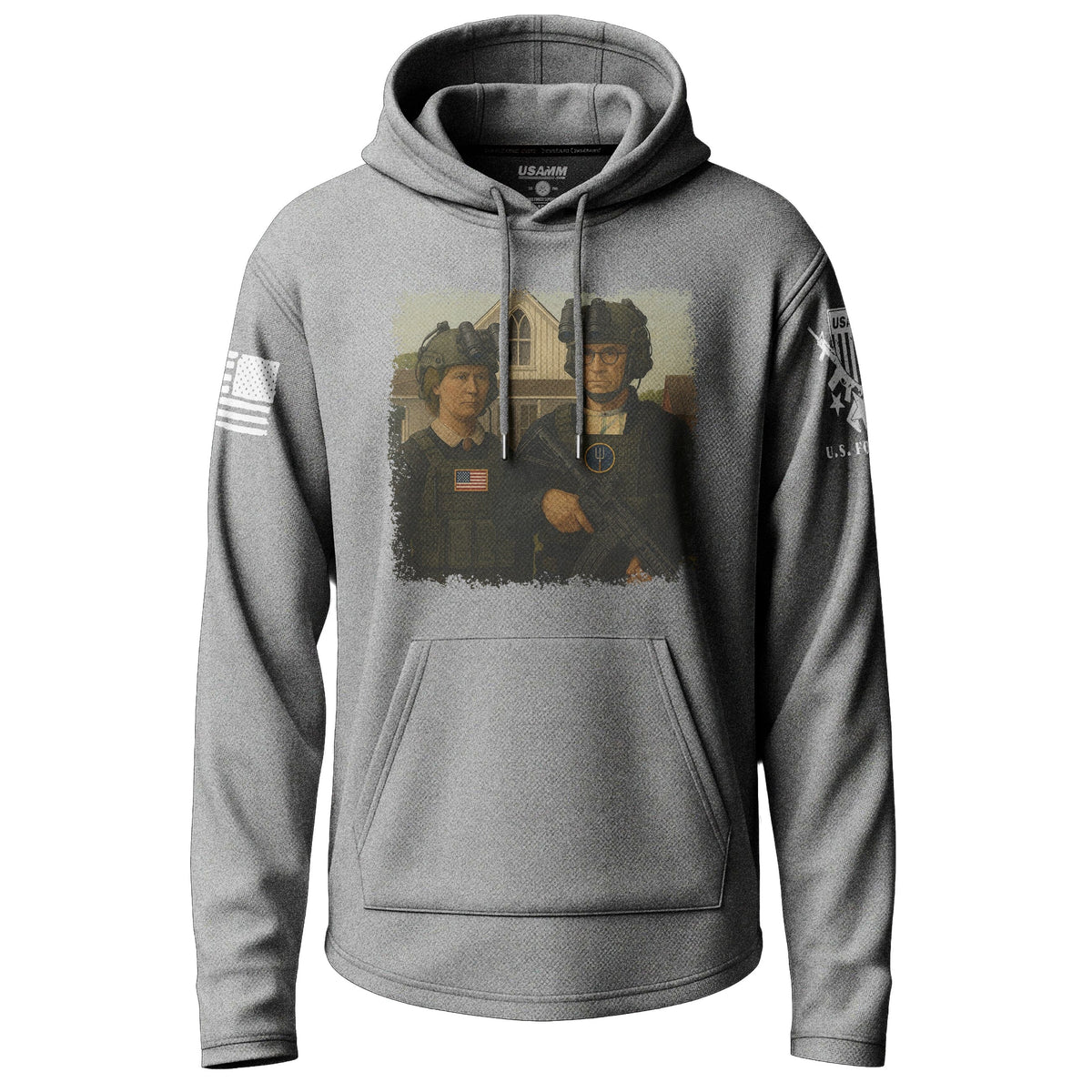 Tactical American Gothic Graphic Lightweight Hoodie Lightweight Hoodie 90030-S-HG-THIN