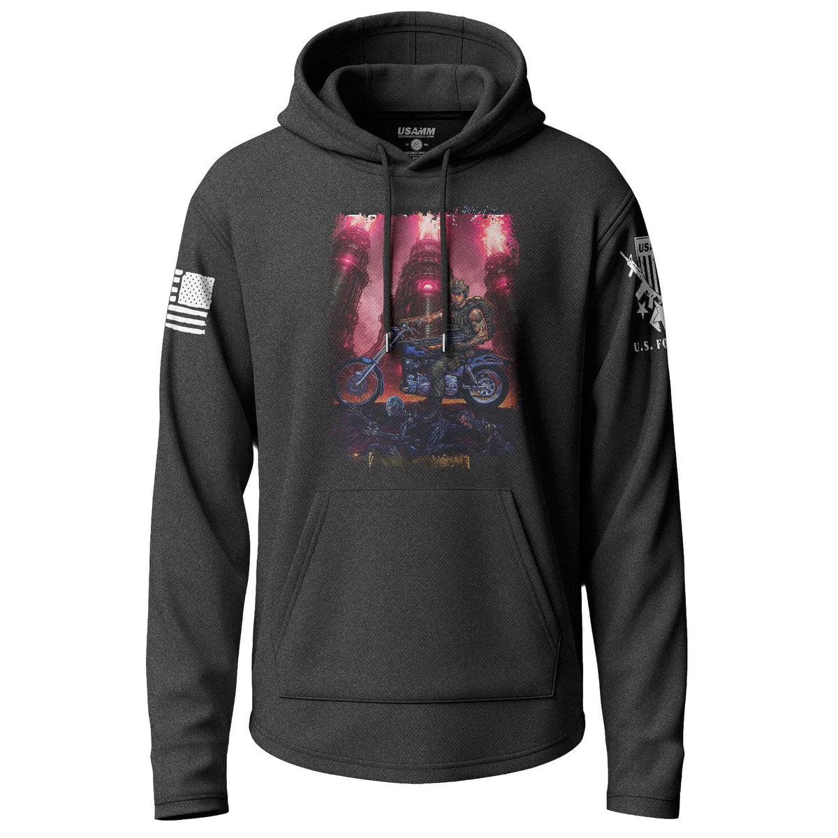 Apocalyptic Machine Gunner Lightweight Hoodie Lightweight Hoodie 90035-S-BK-THIN