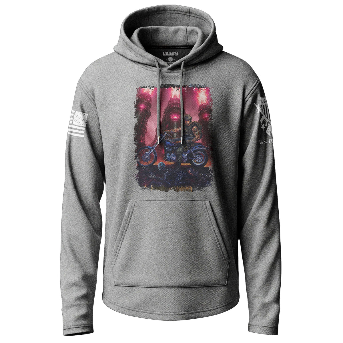 Apocalyptic Machine Gunner Lightweight Hoodie Lightweight Hoodie 90035-S-HG-THIN