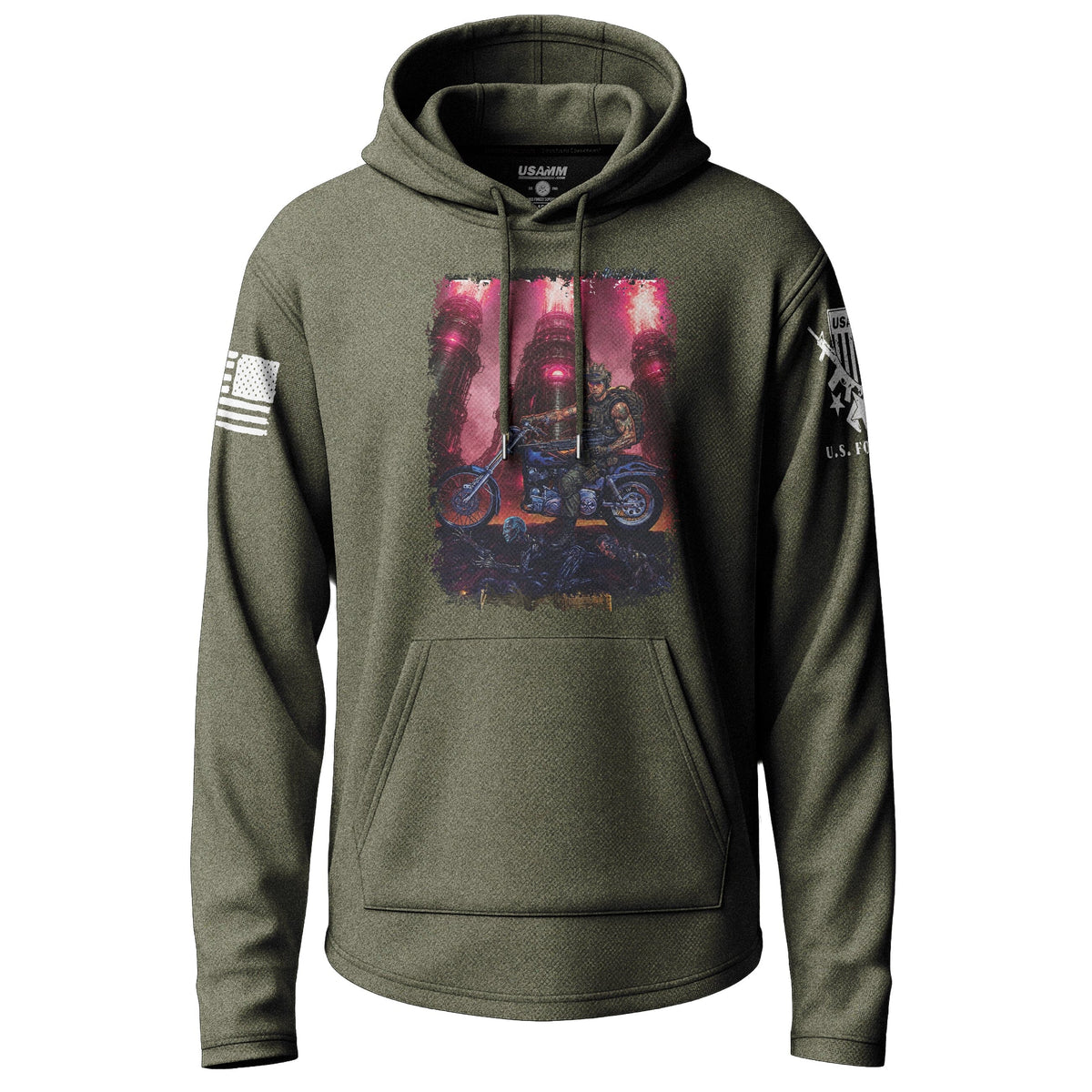 Apocalyptic Machine Gunner Lightweight Hoodie Lightweight Hoodie 90035-S-MG-THIN