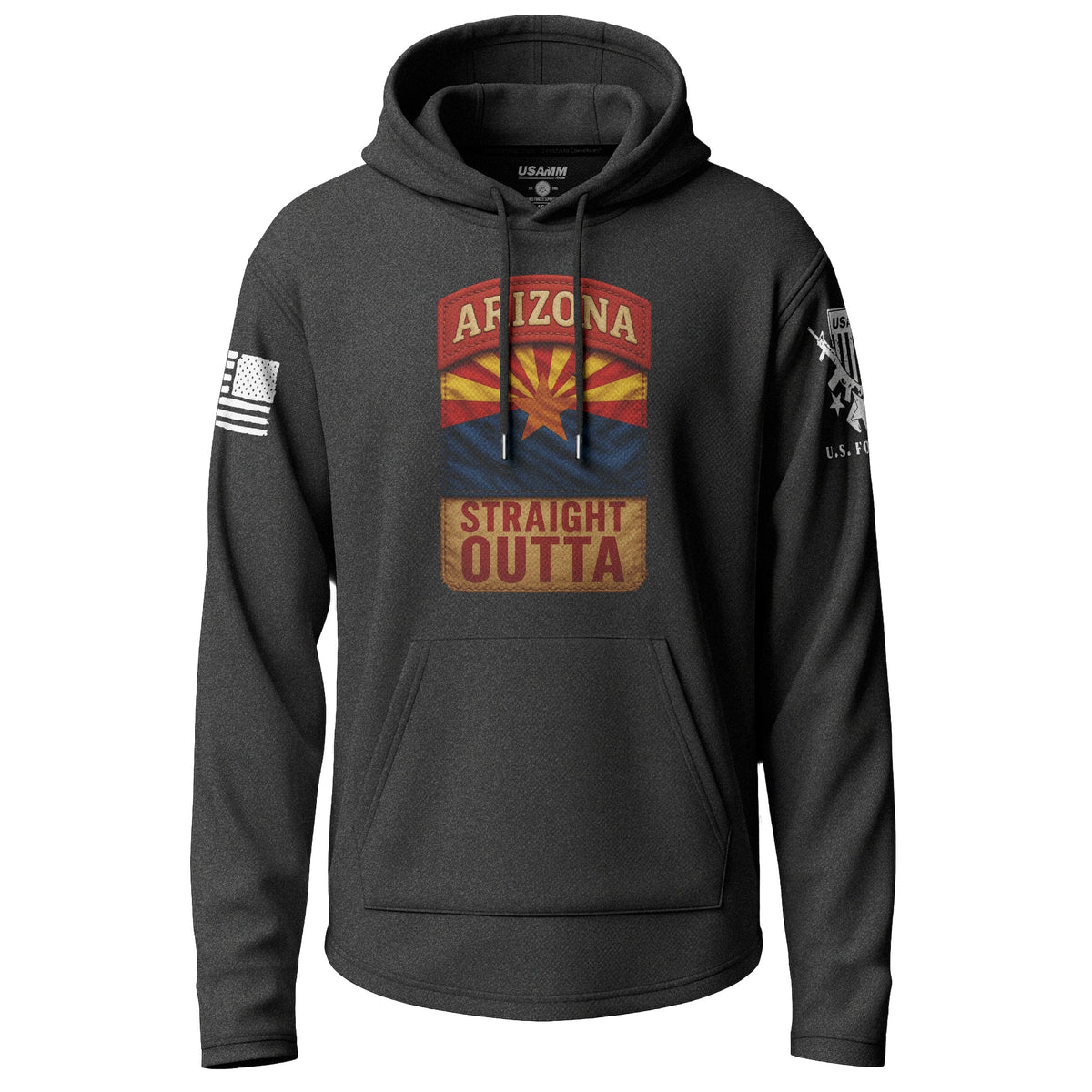 Straight Outta Arizona Lightweight Hoodie Lightweight Hoodie 90039-S-BK-THIN