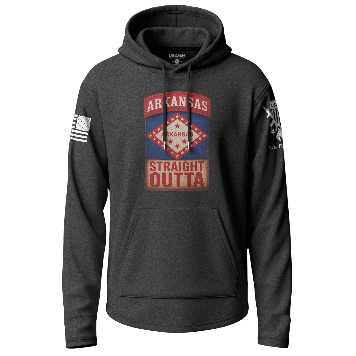 Straight Outta Arkansas Lightweight Hoodie Lightweight Hoodie 90041-S-BK-THIN