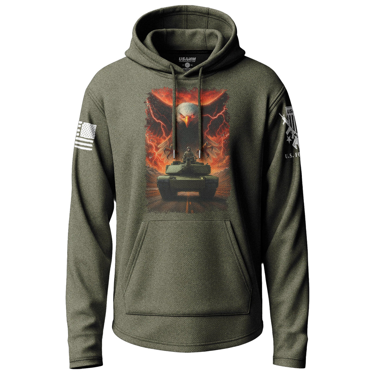 M1A2 Eagle Graphic Lightweight Hoodie Lightweight Hoodie 90018-S-MG-THIN