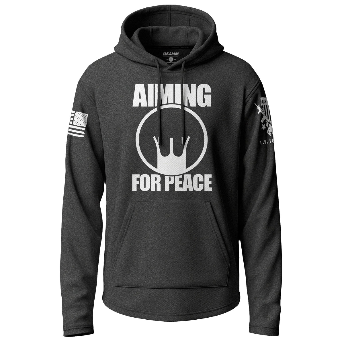 Aiming For Peace Graphic Lightweight Hoodie Lightweight Hoodie 90054-S-BK-THIN