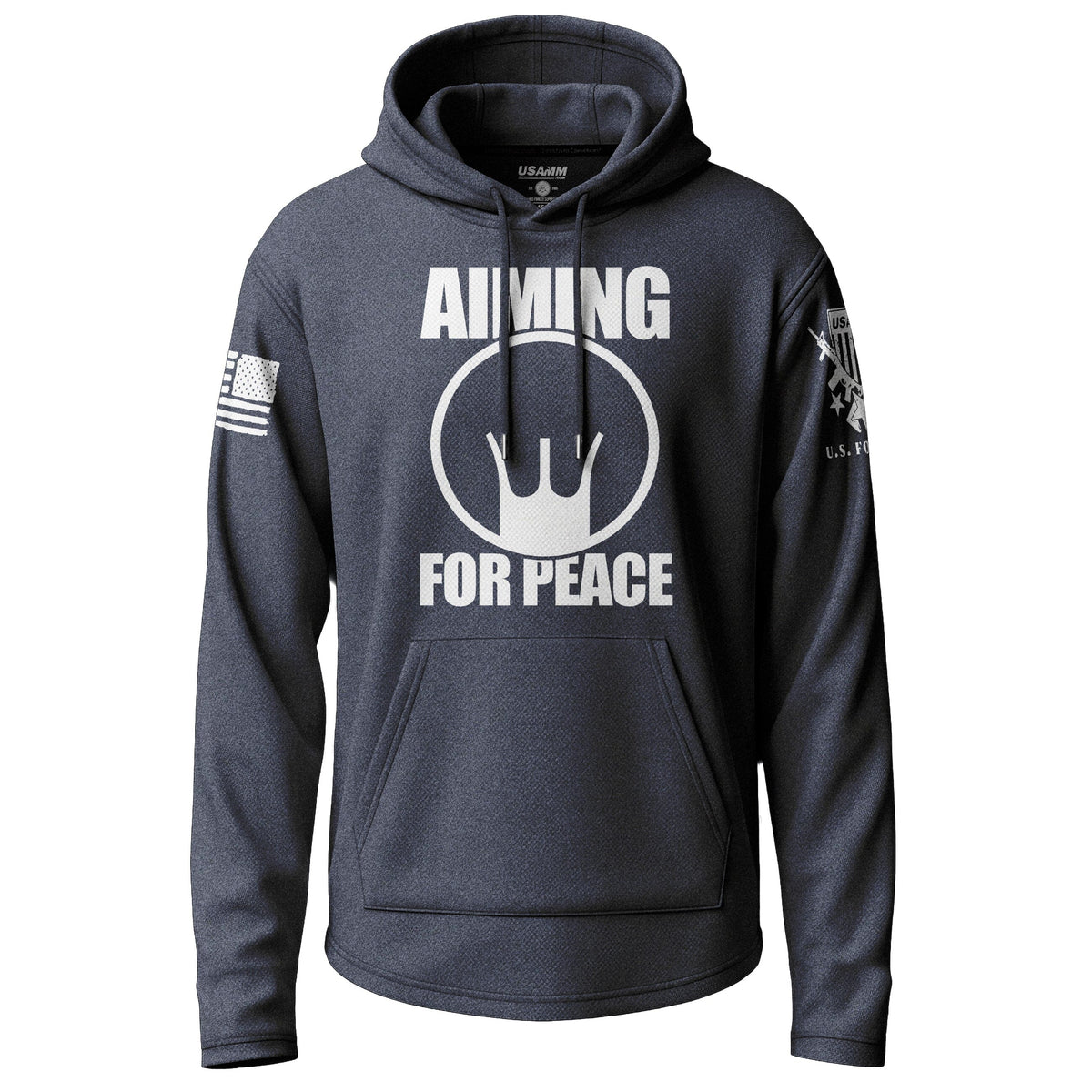 Aiming For Peace Graphic Lightweight Hoodie Lightweight Hoodie 90054-S-NAVY-THIN