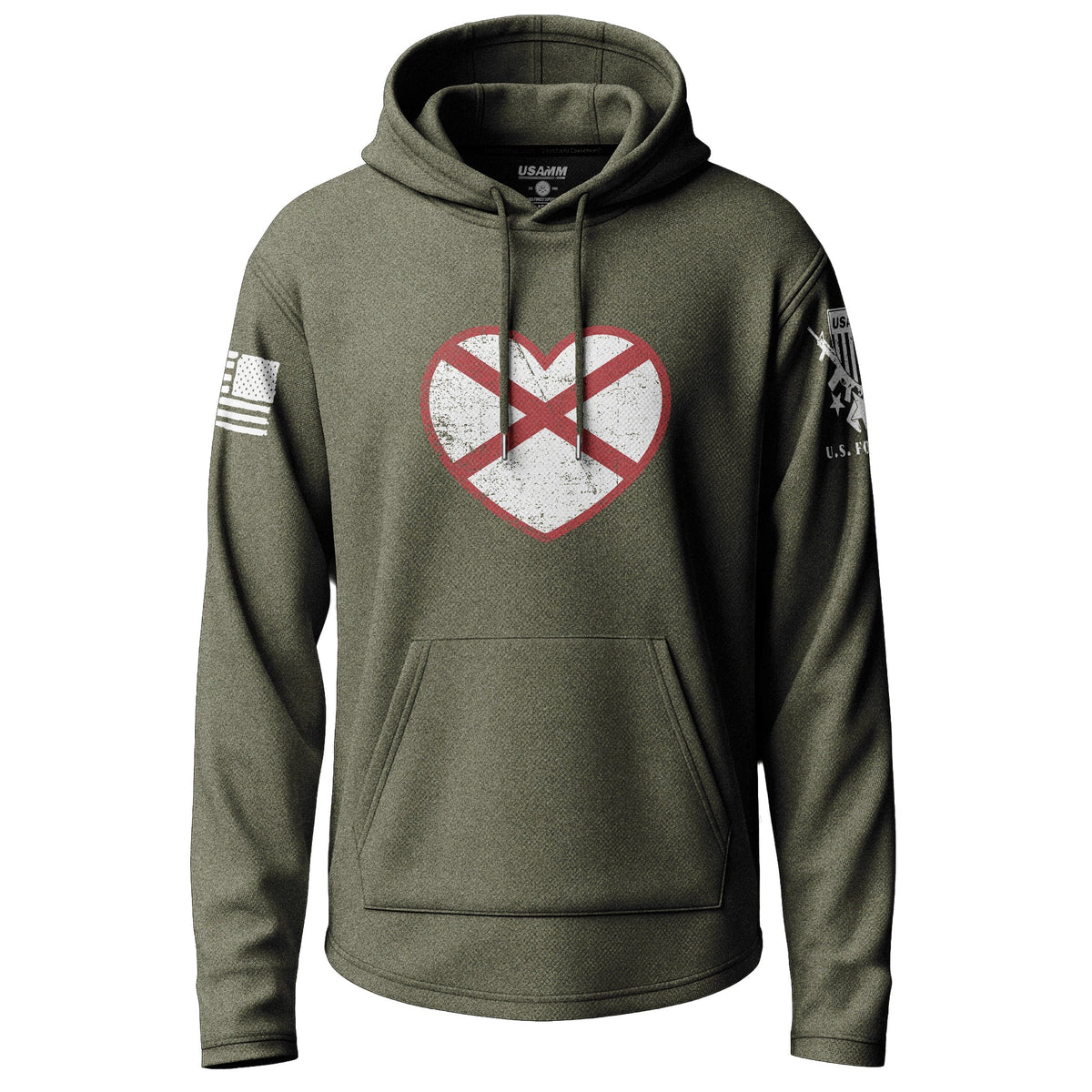 Alabama State Flag Heart Lightweight Hoodie Lightweight Hoodie 90081-S-MG-THIN