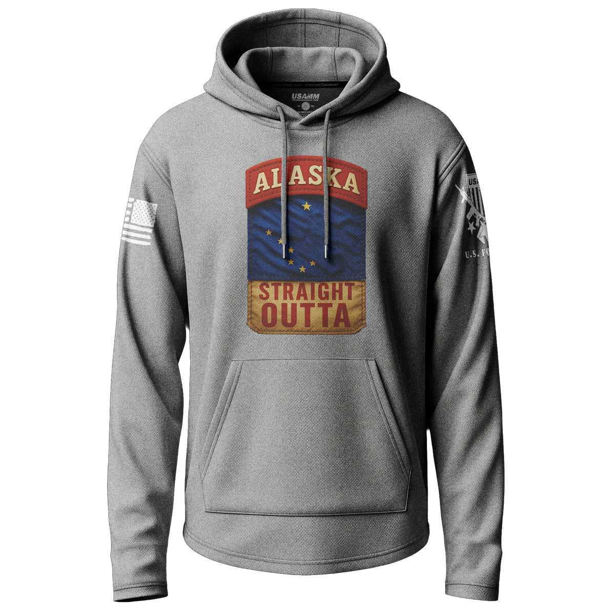 Straight Outta Alaska State Graphic Lightweight Hoodie Lightweight Hoodie 90026-S-HG-THIN