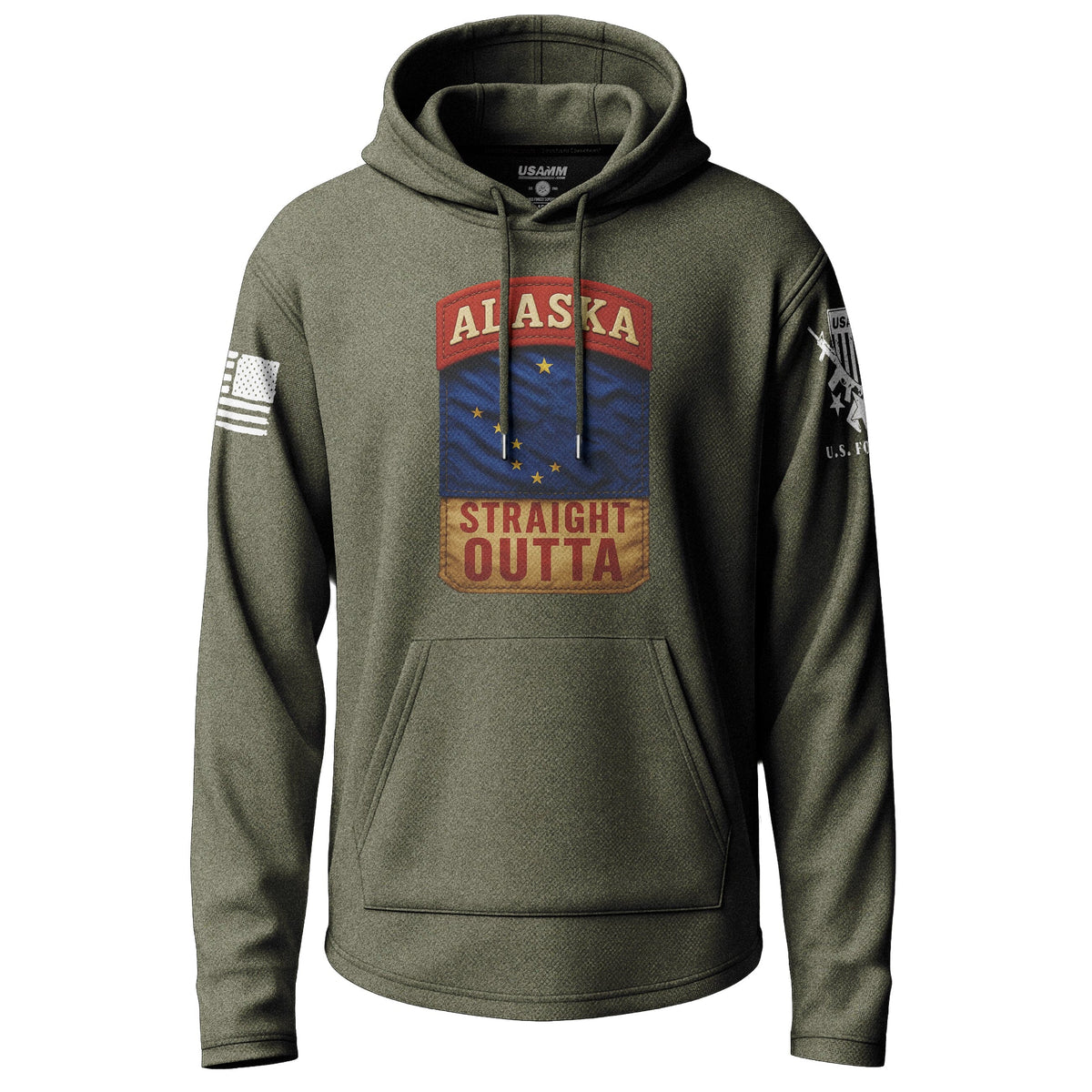 Straight Outta Alaska State Graphic Lightweight Hoodie Lightweight Hoodie 90026-S-MG-THIN