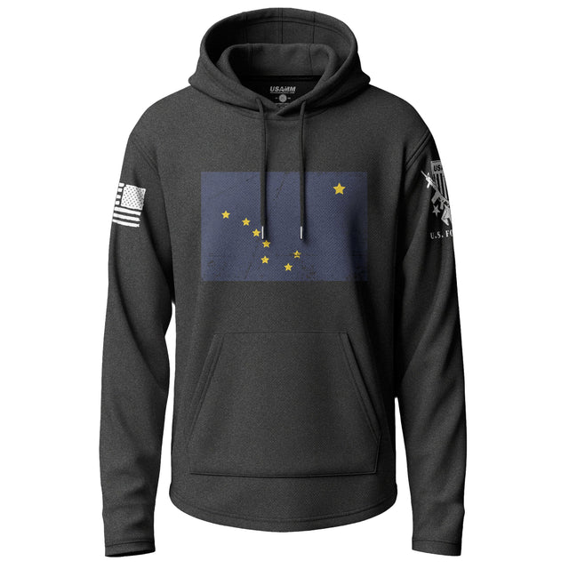 Alaska Distressed Graphic Lightweight Hoodie Lightweight Hoodie 90082-S-BK-THIN