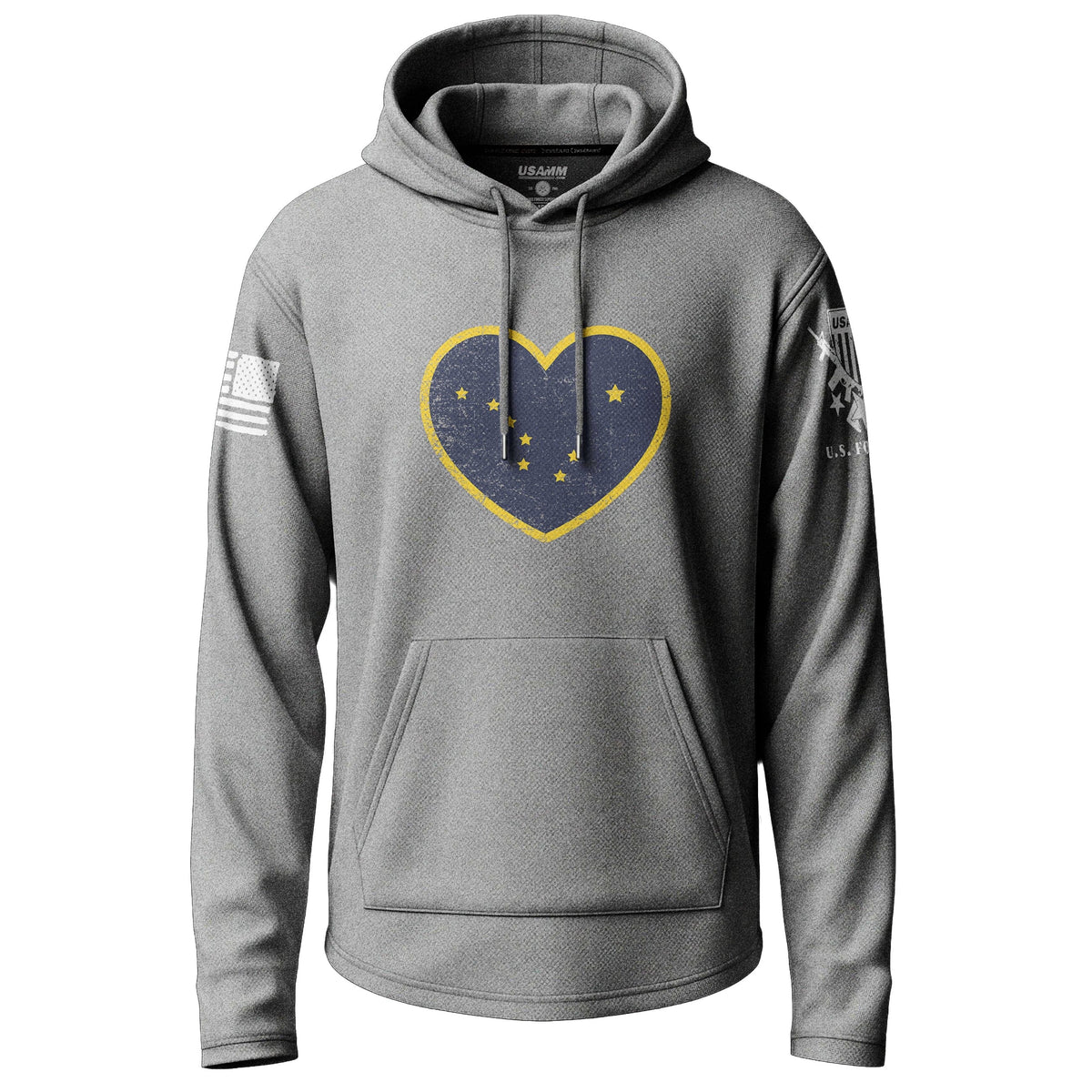 Alaska State Flag Heart Lightweight Hoodie Lightweight Hoodie 90083-S-HG-THIN