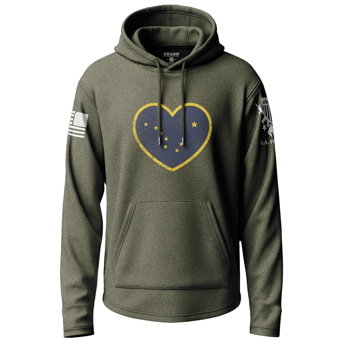 Alaska State Flag Heart Lightweight Hoodie Lightweight Hoodie 90083-S-MG-THIN