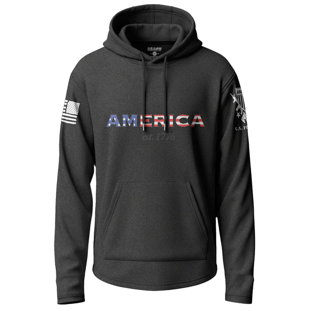 America Established 1776 Graphic Lightweight Hoodie Lightweight Hoodie 90072-S-BK-THIN