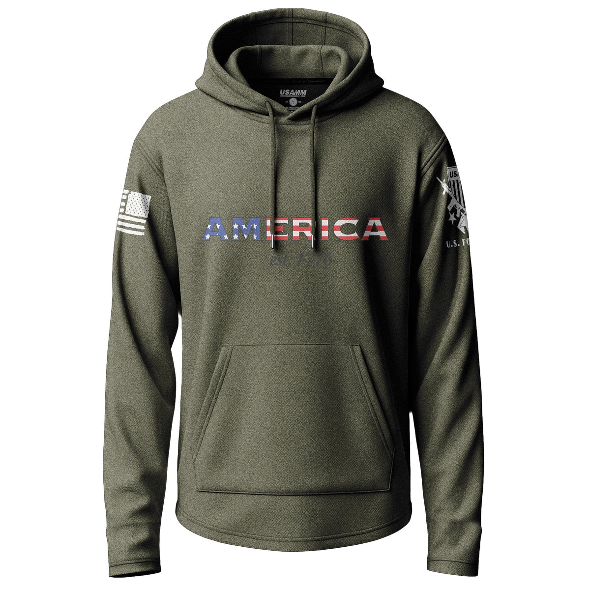 America Established 1776 Graphic Lightweight Hoodie Lightweight Hoodie 90072-S-MG-THIN