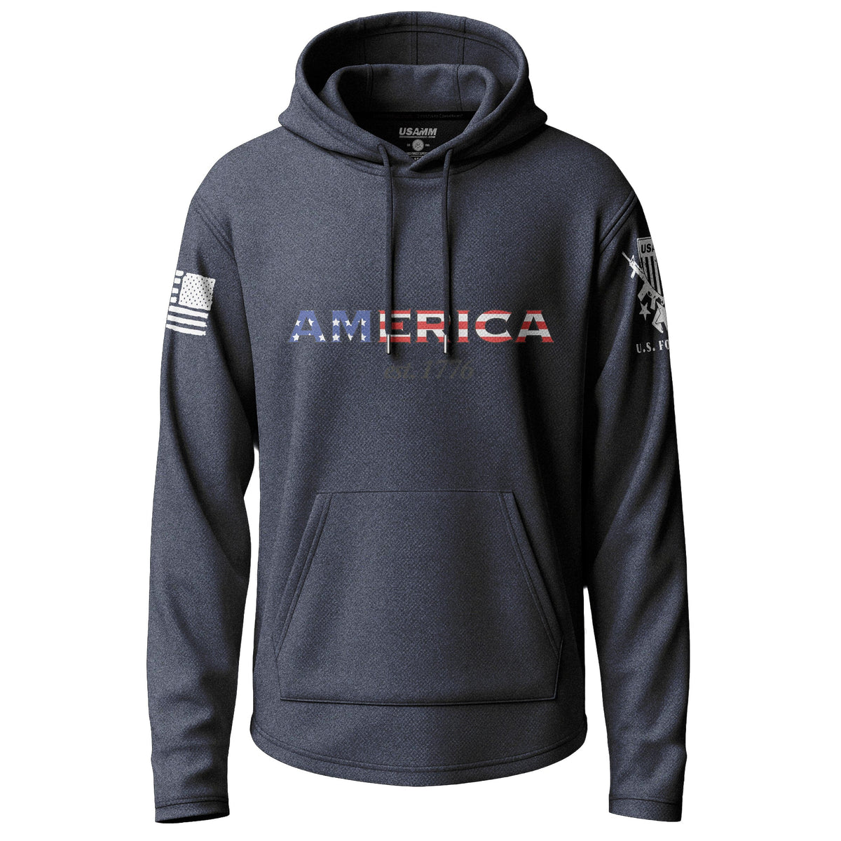 America Established 1776 Graphic Lightweight Hoodie Lightweight Hoodie 90072-S-NAVY-THIN