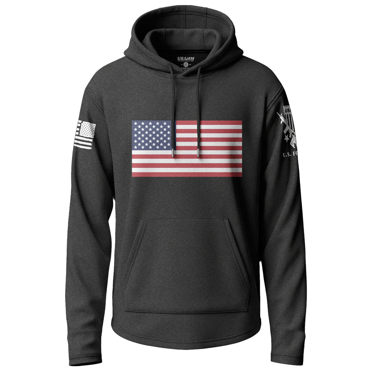 Classic American Flag Graphic Lightweight Hoodie Lightweight Hoodie 90092-S-BK-THIN
