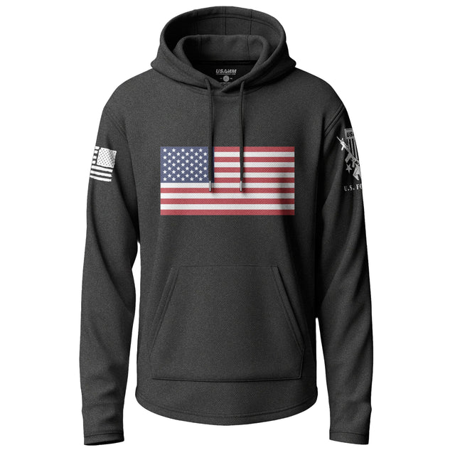 Classic American Flag Graphic Lightweight Hoodie Lightweight Hoodie 90092-S-BK-THIN
