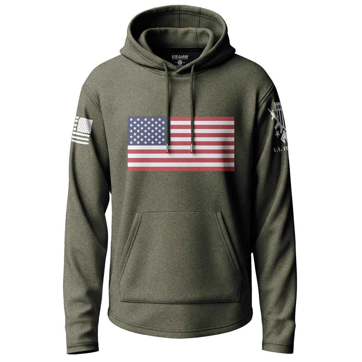 Classic American Flag Graphic Lightweight Hoodie Lightweight Hoodie 90092-S-MG-THIN