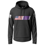 American Flag Purple Heart Graphic Lightweight Hoodie Lightweight Hoodie 90090-S-BK-THIN