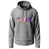 American Flag Purple Heart Graphic Lightweight Hoodie Lightweight Hoodie 90090-S-HG-THIN