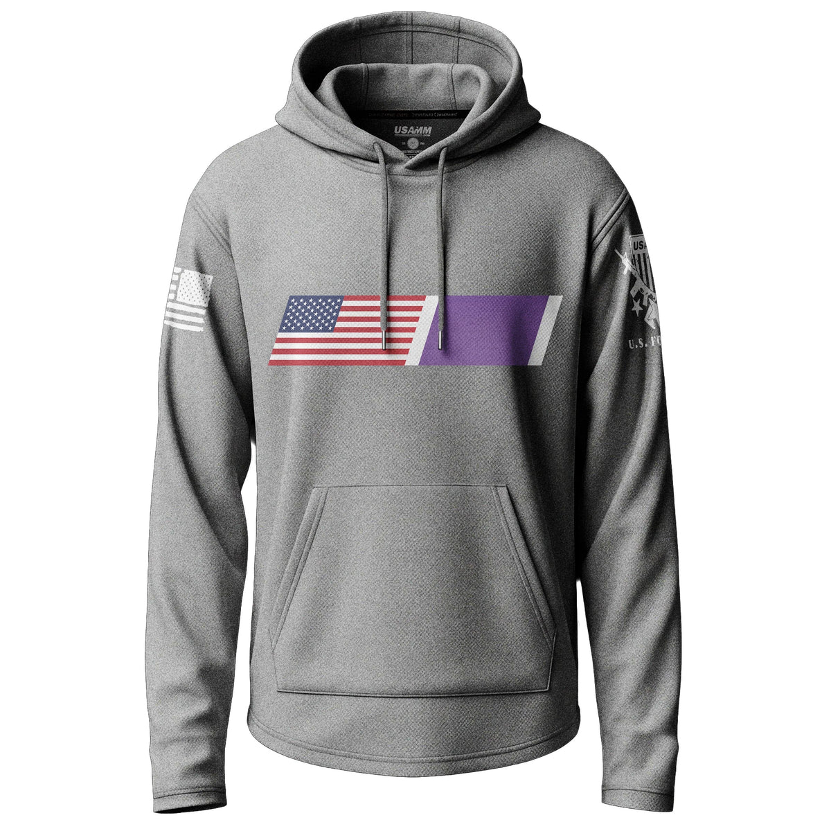 American Flag Purple Heart Graphic Lightweight Hoodie Lightweight Hoodie 90090-S-HG-THIN