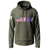 American Flag Purple Heart Graphic Lightweight Hoodie Lightweight Hoodie 90090-S-MG-THIN