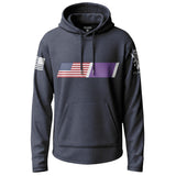American Flag Purple Heart Graphic Lightweight Hoodie Lightweight Hoodie 90090-S-NAVY-THIN