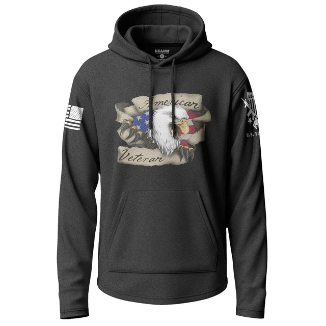 American Veteran Eagle Graphic Lightweight Hoodie Lightweight Hoodie 90100-S-BK-THIN