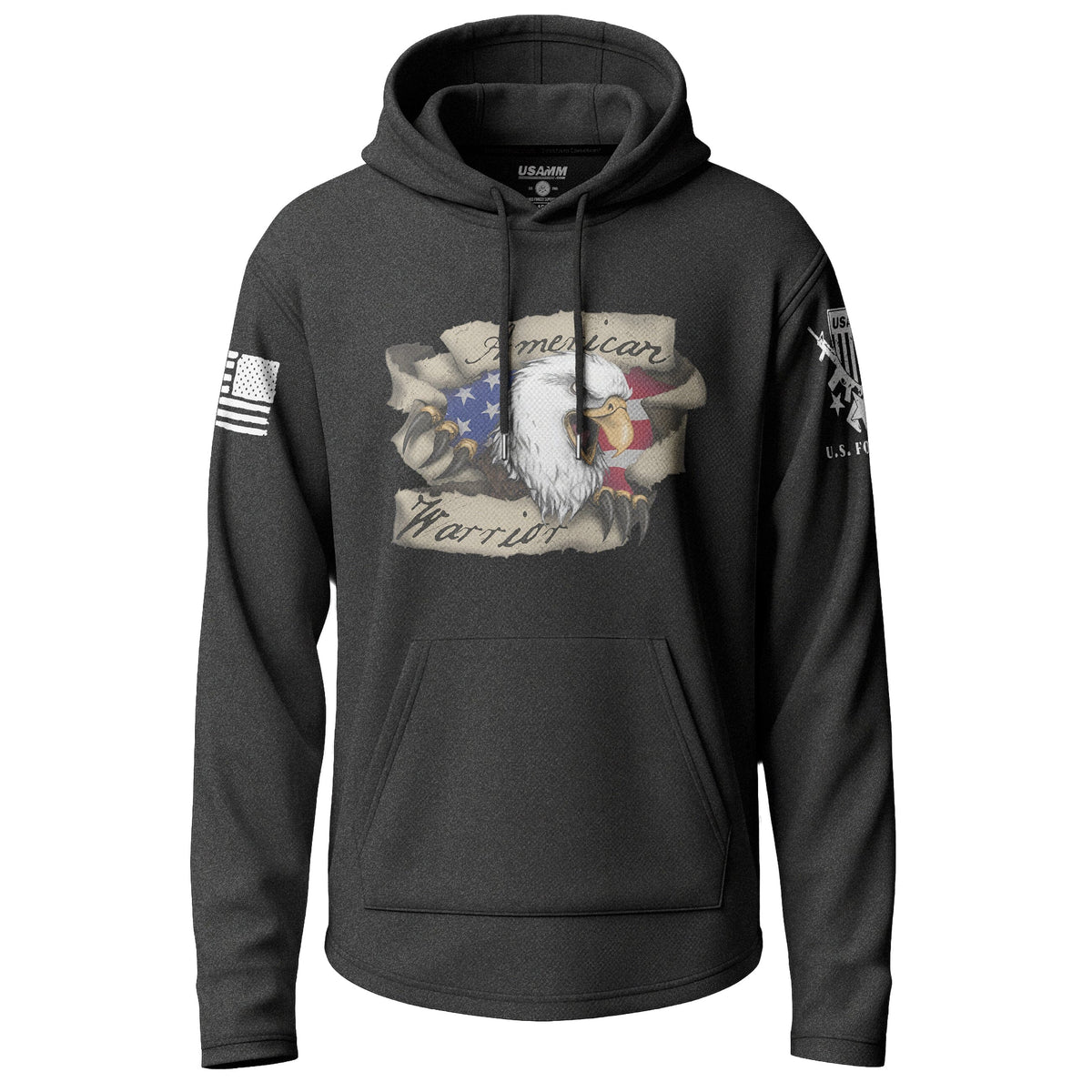 American Warrior Eagle Graphic Lightweight Hoodie Lightweight Hoodie 90102-S-BK-THIN