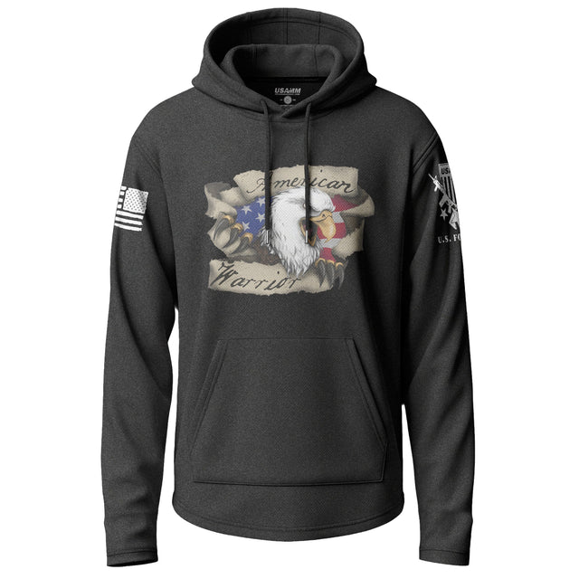 American Warrior Eagle Graphic Lightweight Hoodie Lightweight Hoodie 90102-S-BK-THIN