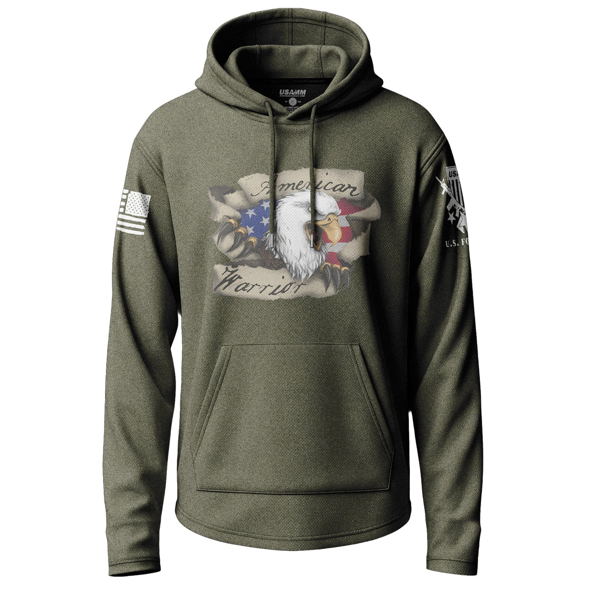 American Warrior Eagle Graphic Lightweight Hoodie Lightweight Hoodie 90102-S-MG-THIN