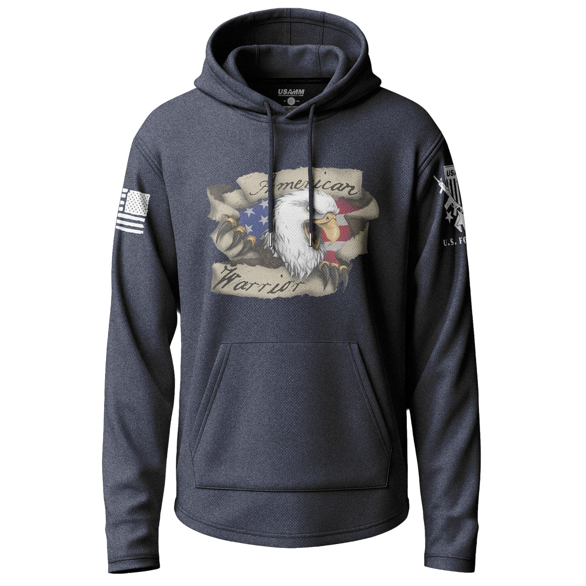 American Warrior Eagle Graphic Lightweight Hoodie Lightweight Hoodie 90102-S-NAVY-THIN