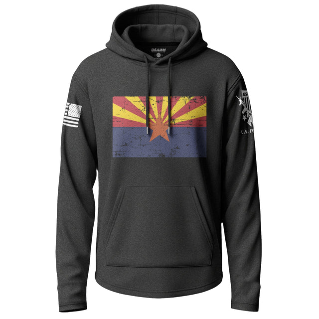 Arizona Distressed State Flag Graphic Lightweight Hoodie Lightweight Hoodie 90108-S-BK-THIN