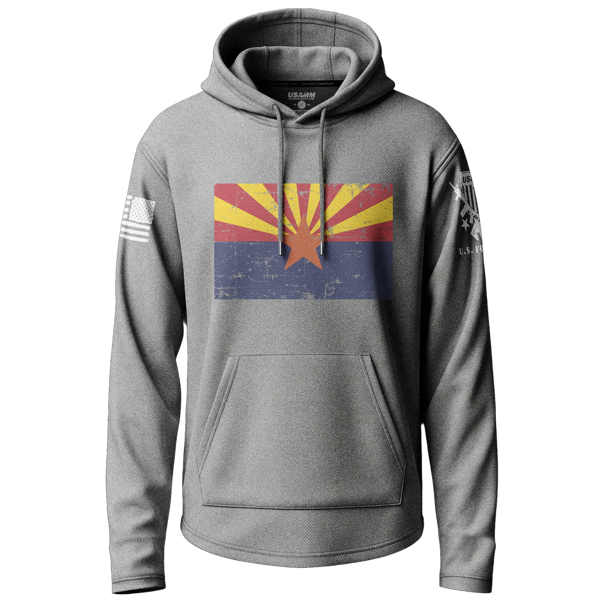 Arizona Distressed State Flag Graphic Lightweight Hoodie Lightweight Hoodie 90108-S-HG-THIN