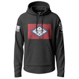 Arkansas Distressed State Flag Graphic Lightweight Hoodie Lightweight Hoodie 90110-S-BK-THIN